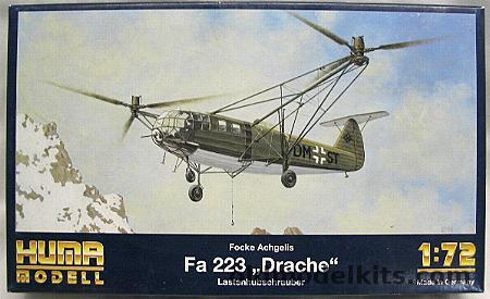 Huma Model 1/72 Focke Achgelis Fa223 Drache - (Fa-223), 5000 plastic model kit